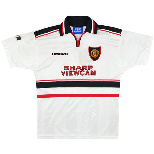 Thailandia Maglia Manchester United Away Retro 1998 1999 Bianco